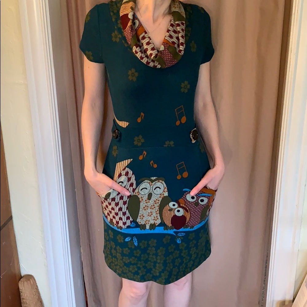 Small women’s owl dress WITH POCKETS!
